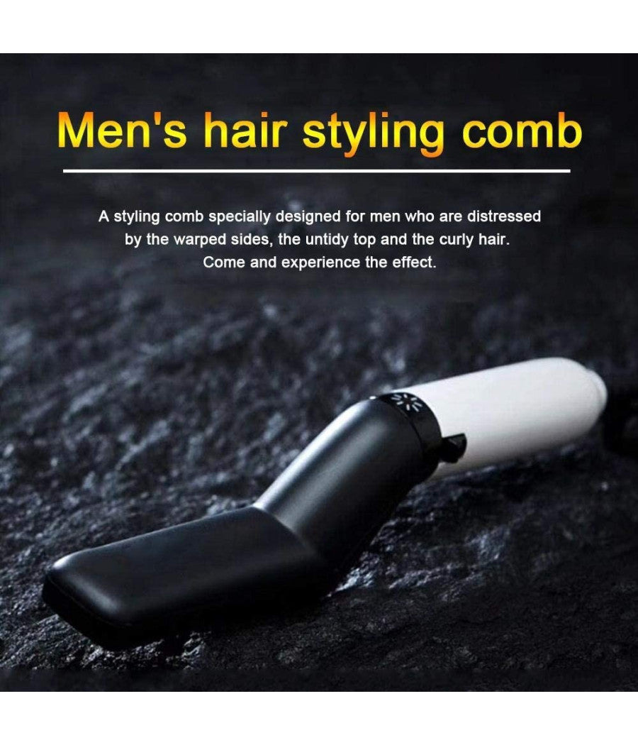 Pettine Spazzola Styling Riscaldata Uomo Per Raddrizzare Capelli Barba Q-m322         