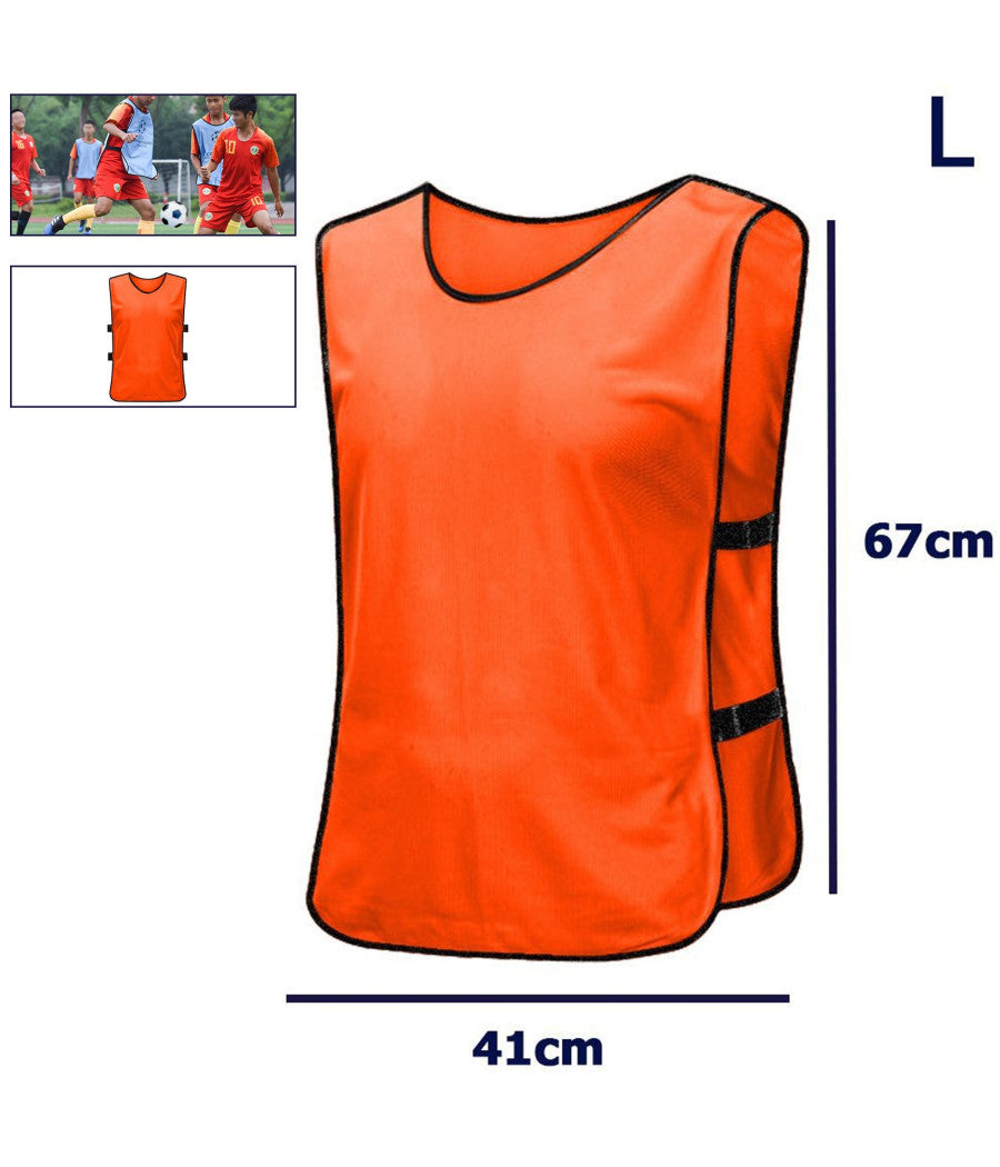 Pettorina Da Allenamento Gilet Casacca Sportiva Scuola Calcio Sport Basket Color  Arancione   L    