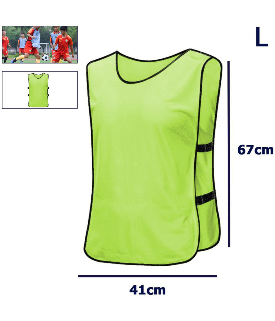 Pettorina Da Allenamento Gilet Casacca Sportiva Scuola Calcio Sport Basket Color  Verde   L    
