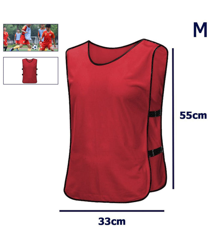 Pettorina Da Allenamento Gilet Casacca Sportiva Scuola Calcio Sport Basket Color  Rosso   M    
