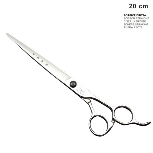 Forbice professionale per toelettatura dritta 20 cm denti di squalo