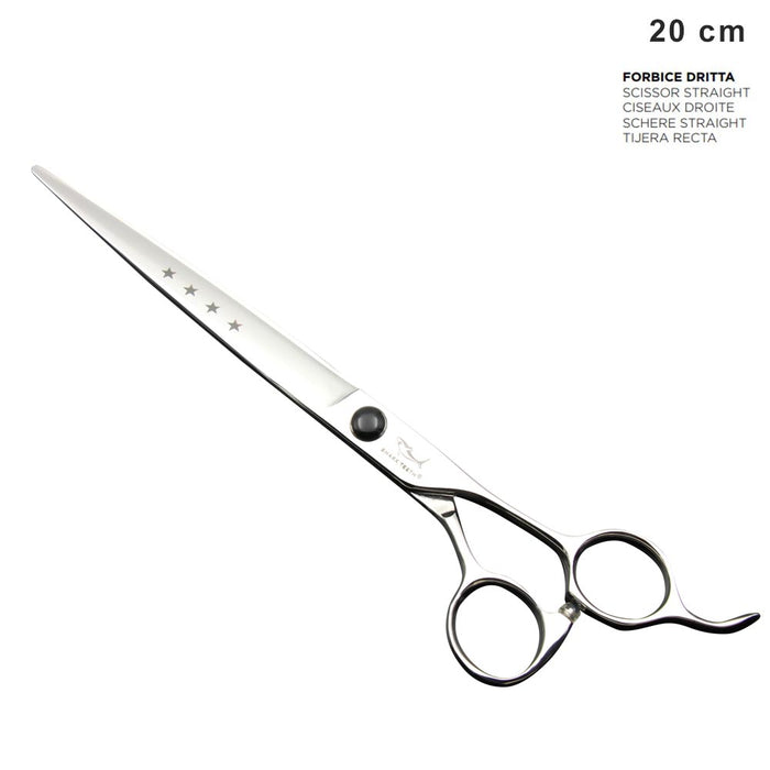 Forbice professionale per toelettatura dritta 20 cm denti di squalo