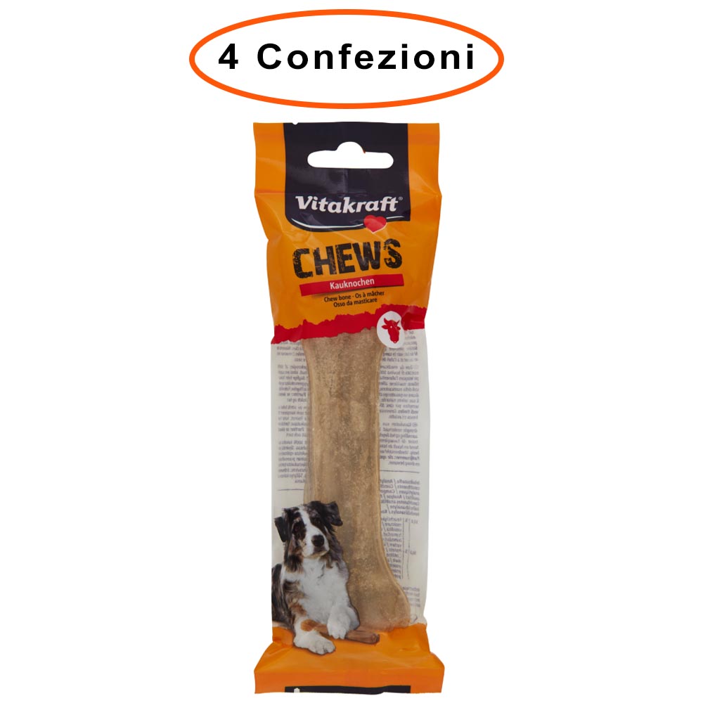 Vitakraft osso per cani snack chews 14 cm 4 confezioni da 90 gr