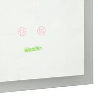 kleankin Specchio Bagno con Luce LED, Funzione Anti-Appannamento e Tasti Touch, 70x50cm, Argento