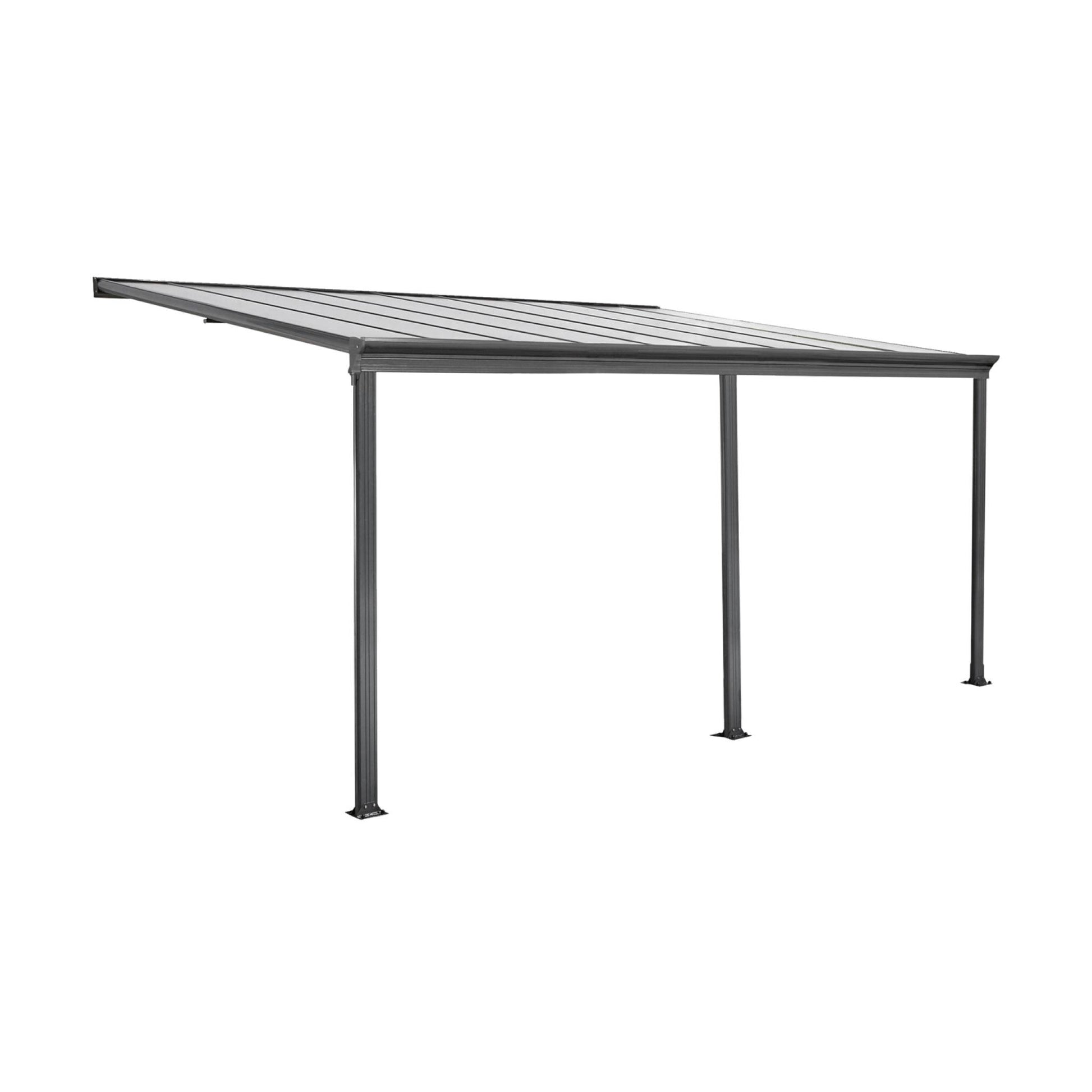 Pergola 3x5m in alluminio con grondaia, antracite
