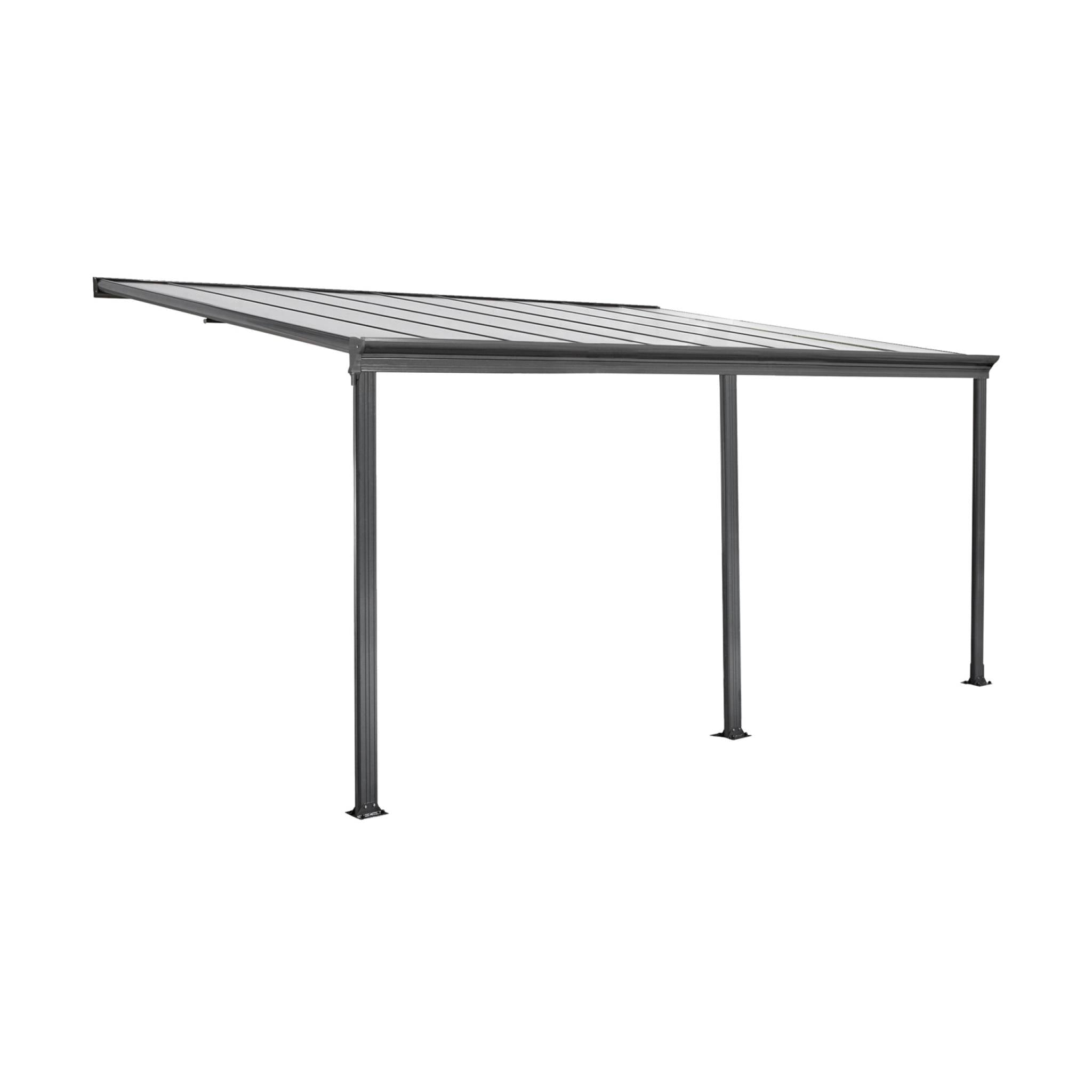 Pergola 3x5m in alluminio con grondaia, antracite