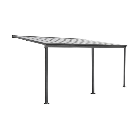 Pergola 3x5m in alluminio con grondaia, antracite