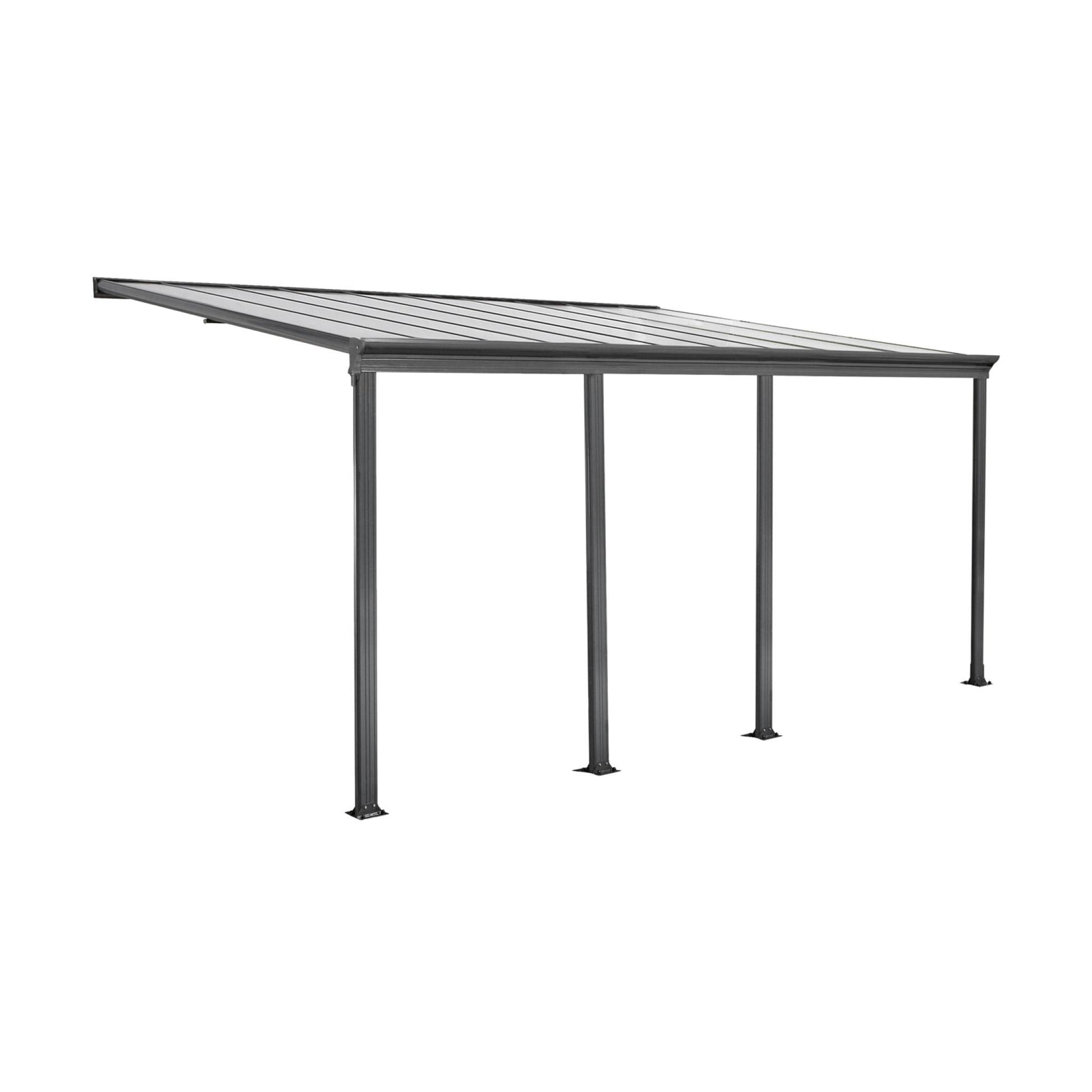 Pergolato 3x6m in alluminio con grondaia, antracite