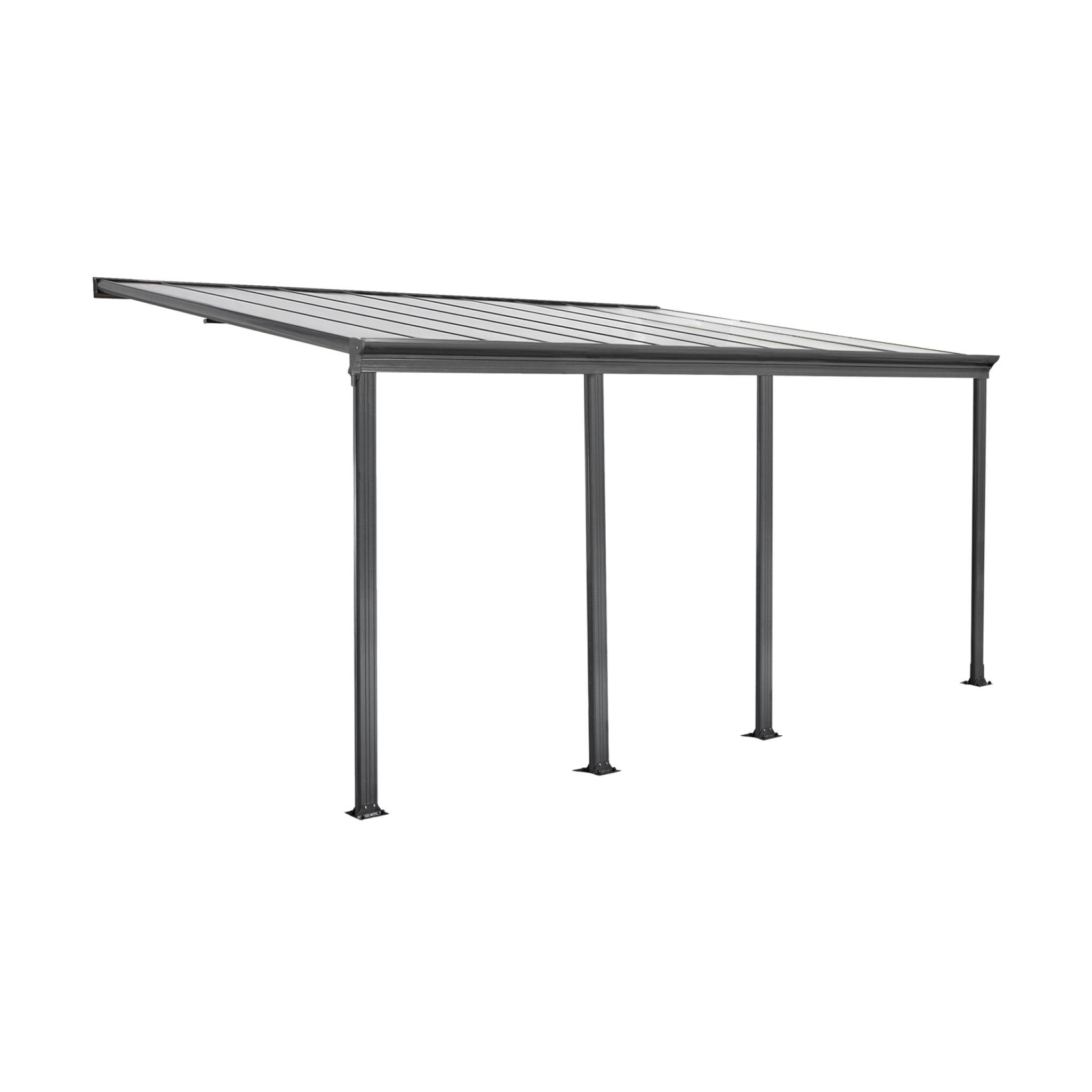 Pergolato 3x6m in alluminio con grondaia, antracite