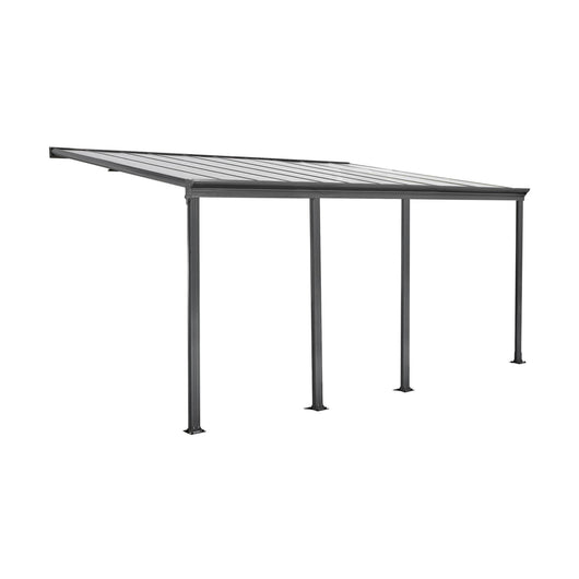 Pergolato 3x6m in alluminio con grondaia, antracite