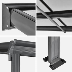 Pergolato 3x6m in alluminio con grondaia, antracite