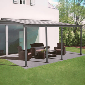 Pergolato 3x6m in alluminio con grondaia, antracite