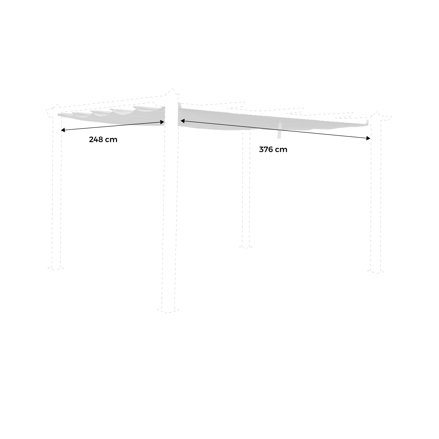 Telone per pergola condate  in poliestere  3x4 m, ecrù