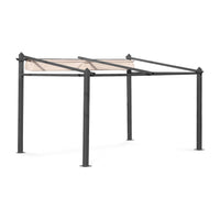 3x4m  pergola in alluminio con copertura scorrevole, beige