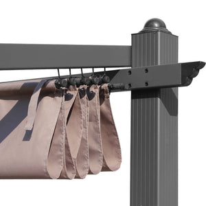 3x4m  pergola in alluminio con copertura scorrevole, beige