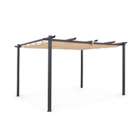 Pergola 3x4m in alluminio telo scorrevole, beige