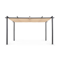 Pergola 3x4m in alluminio telo scorrevole, beige