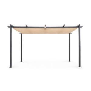 Pergola 3x4m in alluminio telo scorrevole, beige