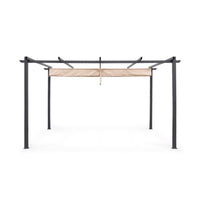 Pergola 3x4m in alluminio telo scorrevole, beige