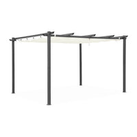 Pergola 3x4m in alluminio telo scorrevole, ecrù