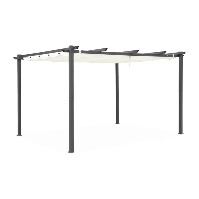 Pergola 3x4m in alluminio telo scorrevole, ecrù