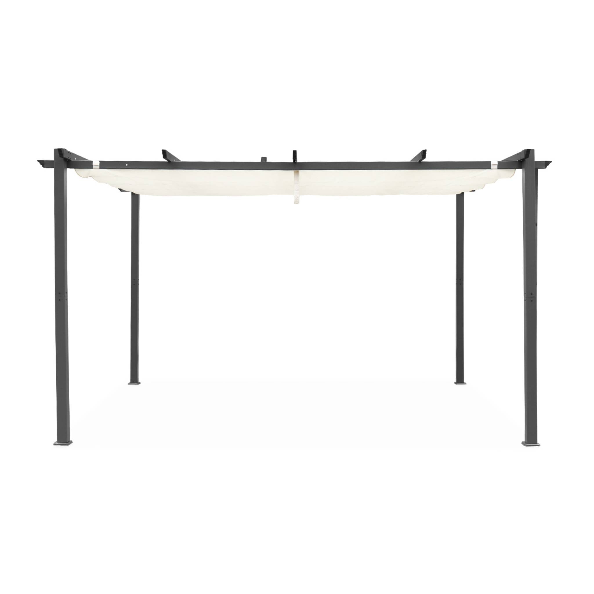 Pergola 3x4m in alluminio telo scorrevole, ecrù