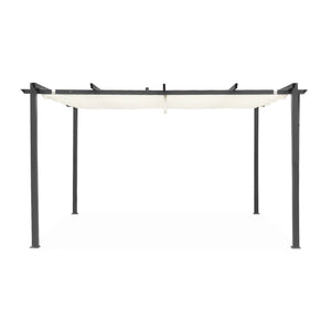 Pergola 3x4m in alluminio telo scorrevole, ecrù