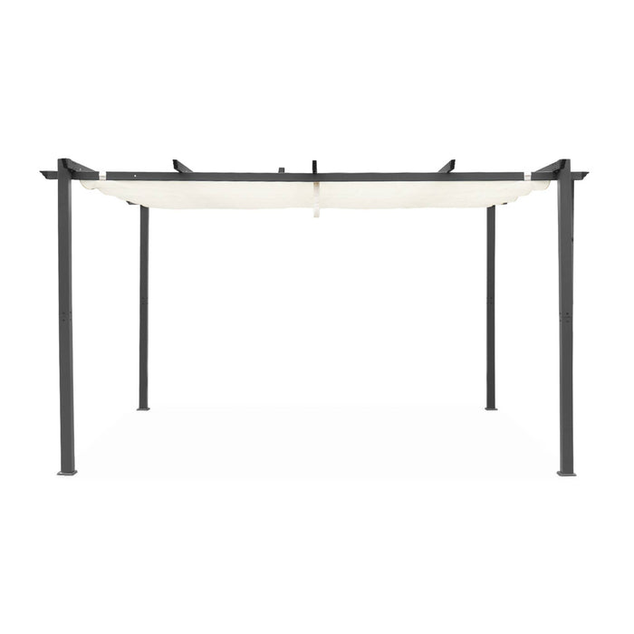 Pergola 3x4m in alluminio telo scorrevole, ecrù
