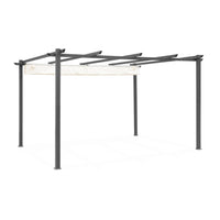Pergola 3x4m in alluminio telo scorrevole, ecrù
