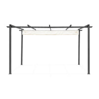 Pergola 3x4m in alluminio telo scorrevole, ecrù