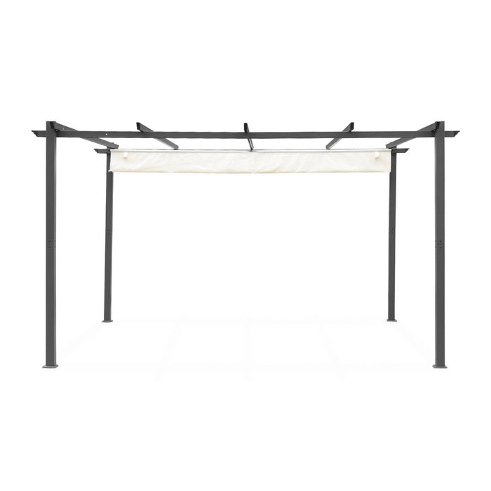 Pergola 3x4m in alluminio telo scorrevole, ecrù
