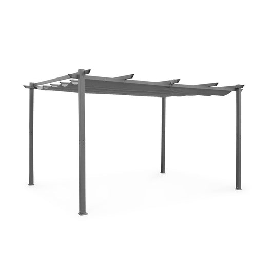 Pergola 3x4m in alluminio telo scorrevole, grigio