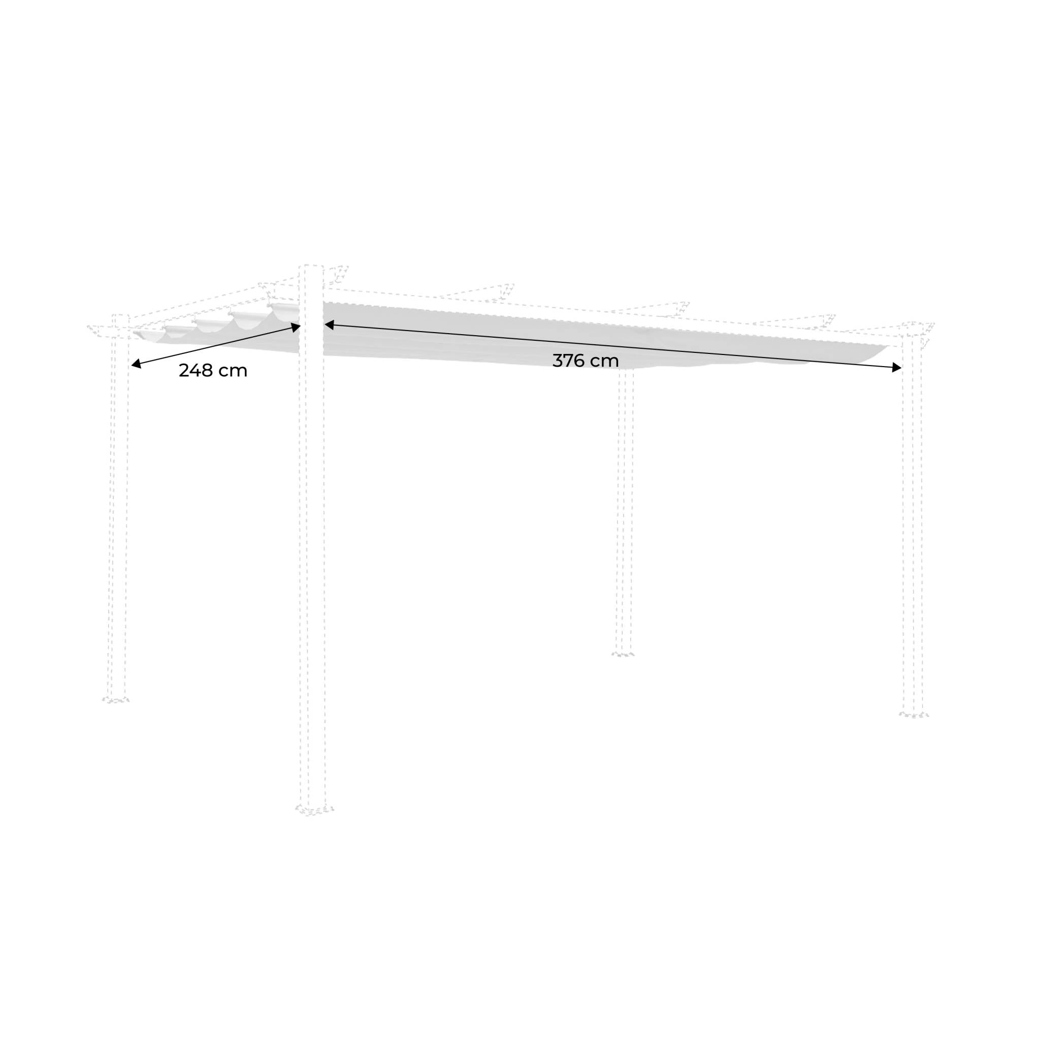 Copertura del tetto per pergola isla 3x4m, grigio