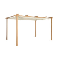 Pergola 3x4m in alluminio telo scorrevole, ecrù