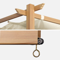 Pergola 3x4m in alluminio telo scorrevole, ecrù