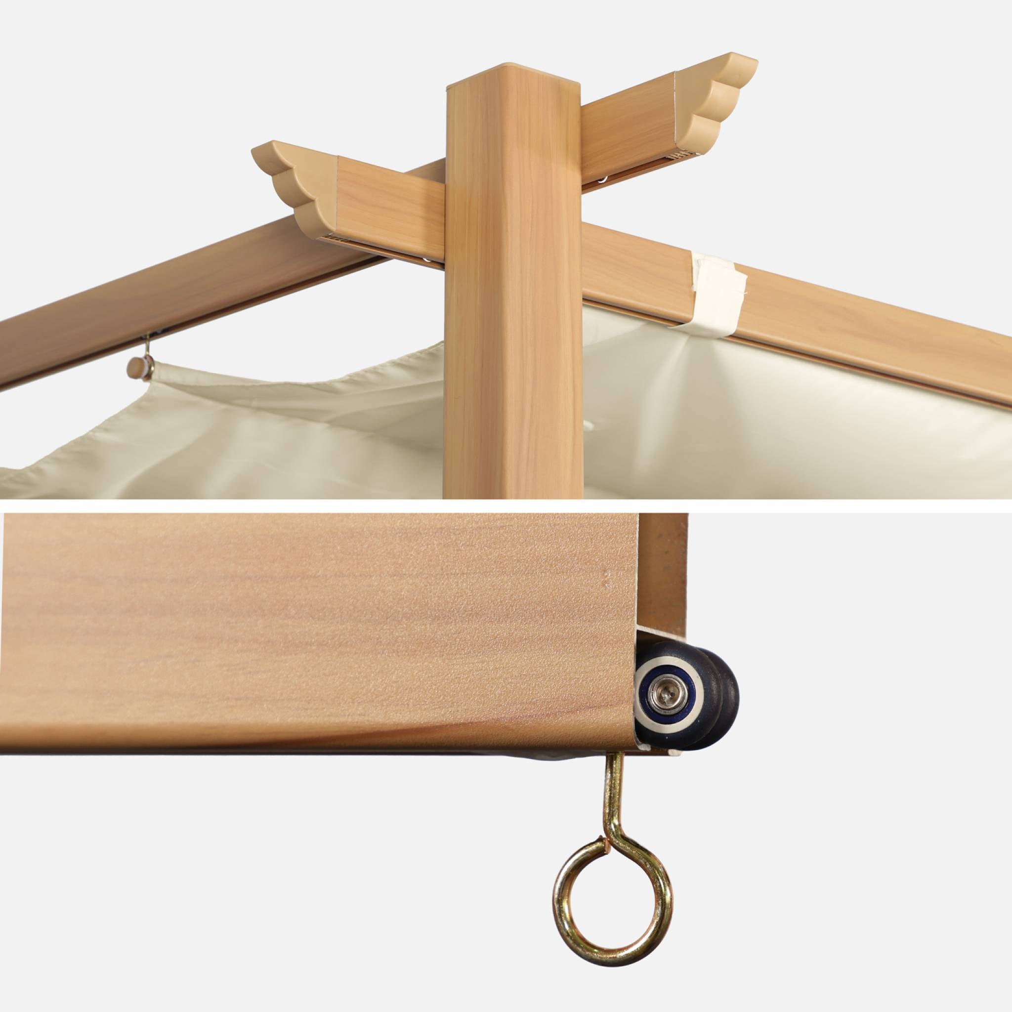 Pergola 3x4m in alluminio telo scorrevole, ecrù