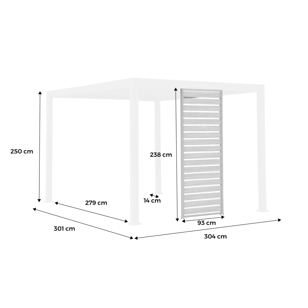 Persiana in alluminio da 100cm per pergola a lamelle triomphe,