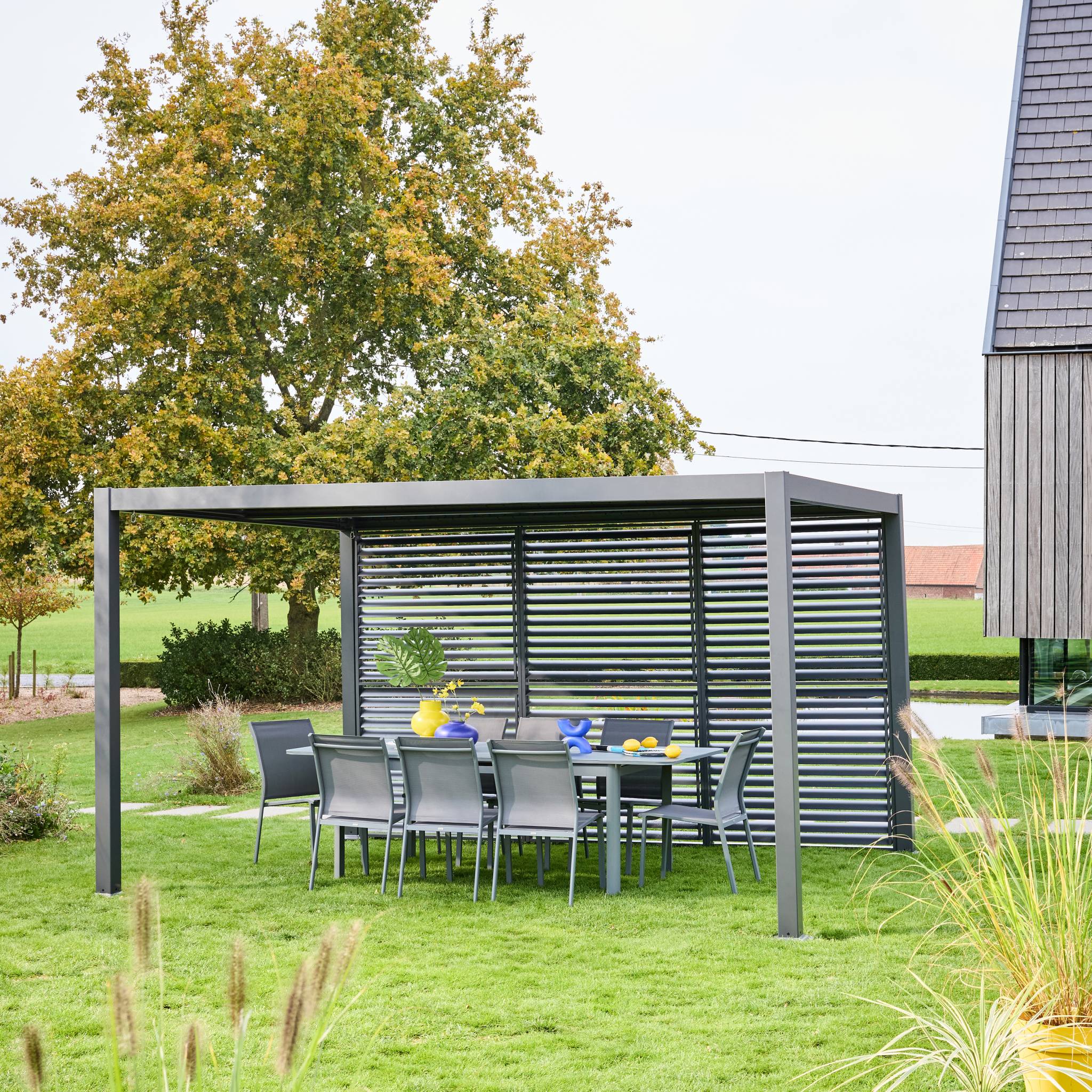 Persiana a lamelle orientabili 130cm per pergola triomphe, antracite