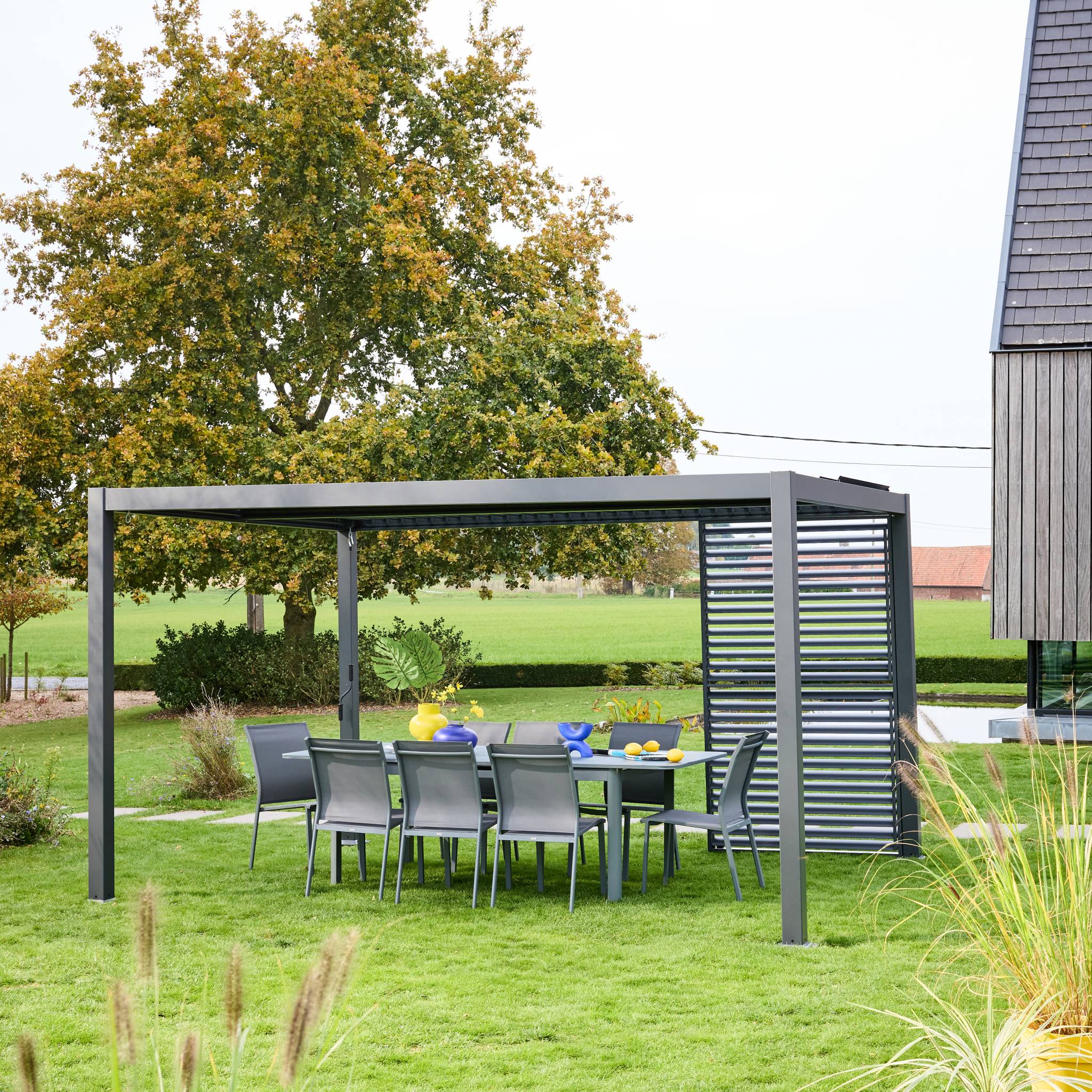 Persiana a lamelle orientabili 130cm per pergola triomphe, antracite