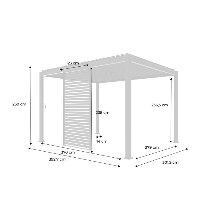 Persiana in alluminio da 130cm per pergola a lamelle triomphe,