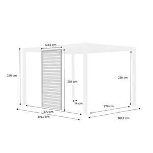 Persiana 130cm in alluminio effetto legno per pergola triomphe 3x4m,