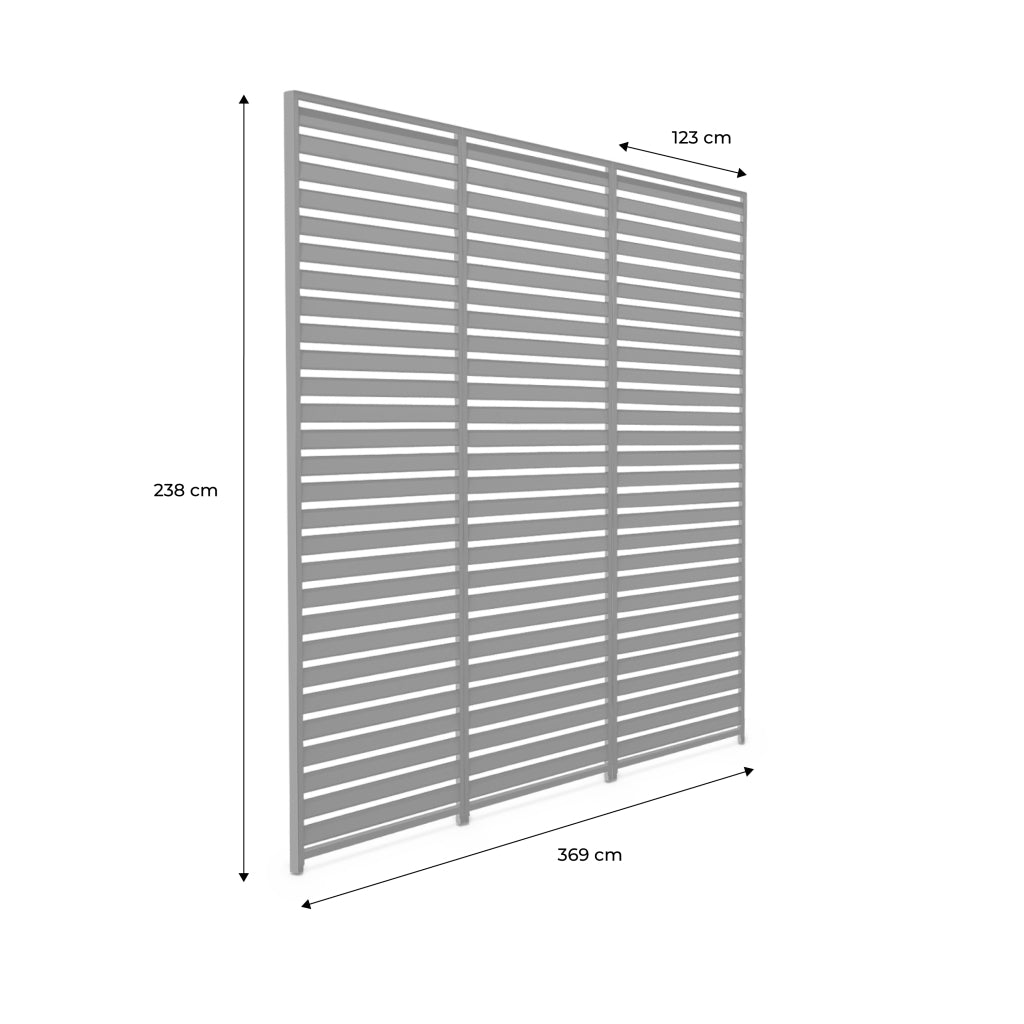 Set di 3 persiane 130 cm per pergola bioclimatica in alluminio 4x3m