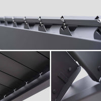 Pergola bioclimatica 3x3m in alluminio v2 + tenda 3x3m, antracite