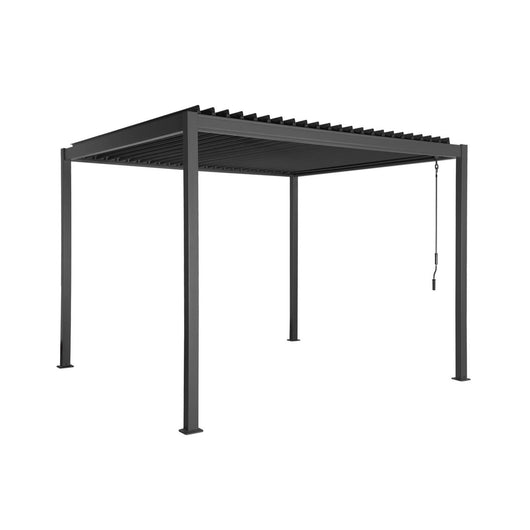 Pergola bioclimatica 3x3m in alluminio e acciaio con lamelle