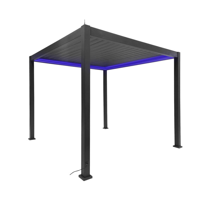 Pergola bioclimatica 3x3m elettrica in alluminio con illuminazione