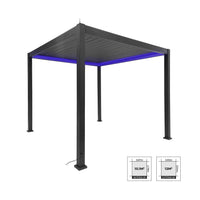 Pergola bioclimatica 3x3m elettrica in alluminio con illuminazione