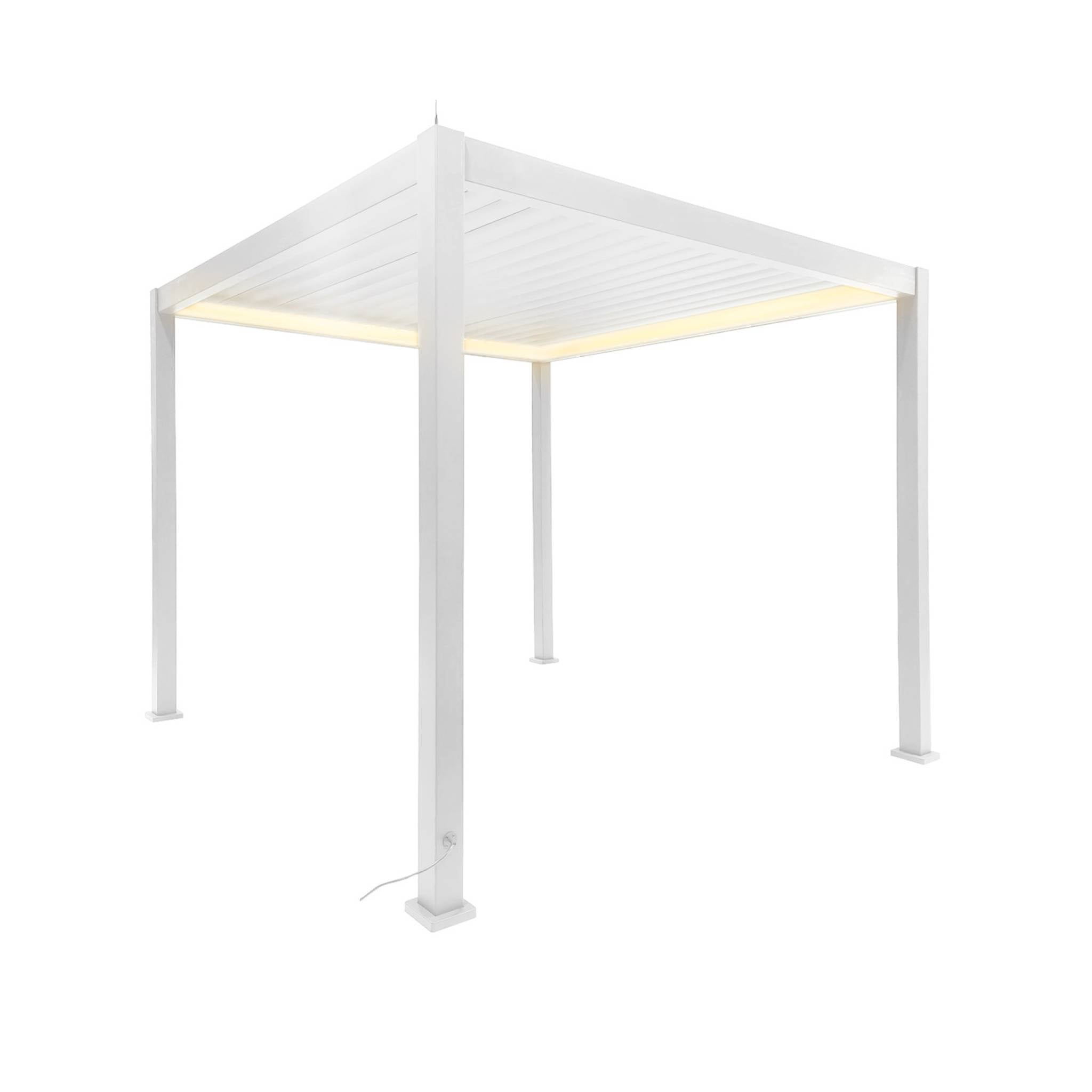 Pergola bioclimatica 3x3m elettrica in alluminio con illuminazione