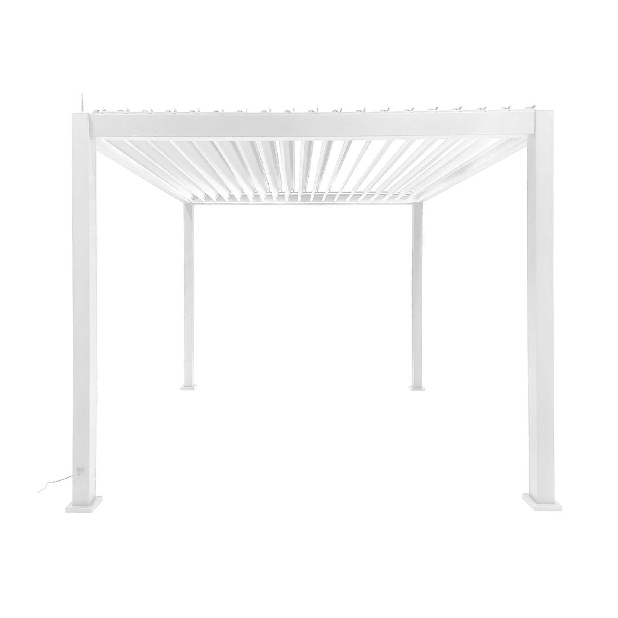 Pergola bioclimatica 3x3m elettrica in alluminio con illuminazione