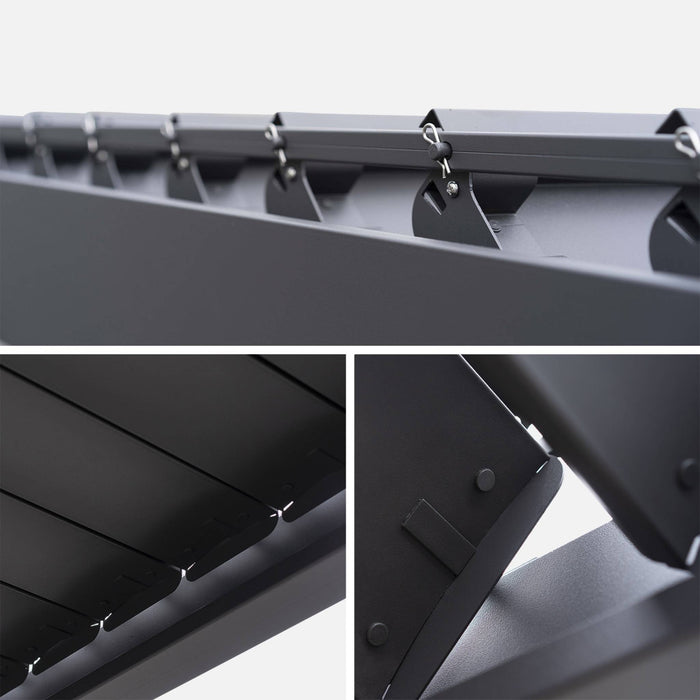 Pergola bioclimatica 3x3m in alluminio con lamelle orientabili v2 + 3