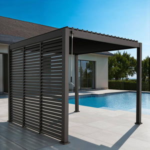 Pergola bioclimatica 3x3m in alluminio con lamelle orientabili v2 + 3